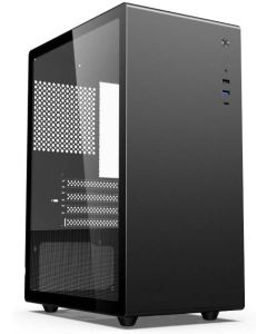 iONZ KZ-35V Zenith - PC Gaming/Office Case - Mini Tower Micro Atx, | Front I/O USB 3.0 Type-C, with 3 ARGB PWM Fans - Black, Case Only