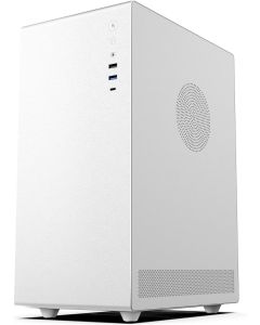 iONZ KZ-35V Zenith - PC Gaming/Office Case - Mini Tower Micro Atx, | Front I/O USB 3.0 Type-C, with 3 ARGB PWM Fans - White, Case Only