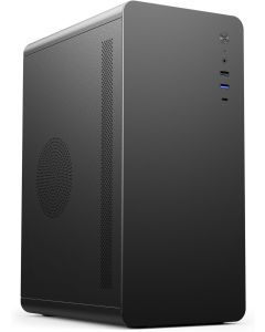 iONZ KZ-32V PC Gaming/Office Case - Mini Tower Micro ATX | Front I/O USB 3.0 Type-C with 80 mm Fan - Black