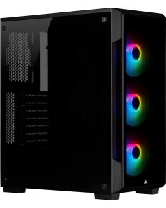 Corsair iCUE 220T RGB, Tempered Glass Mid-Tower ATX Smart Gaming Case, Black