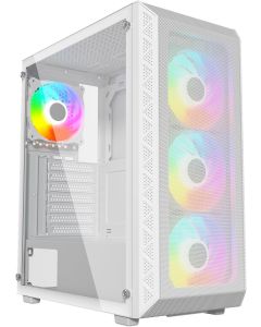ionz KZ05 V2 ATX Mesh Gaming Case, Mid Tower comes with 4 RGB Fans and a Tempered Glass Side Panel