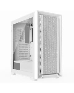 IONZ KZ22 V2 PC Gaming Case - ATX Hinged Tempered Glass - High Airflow - Front I/O USB Type-C  White, Case Only