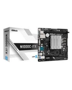 Asrock N100DC-ITX  Integrated Intel Quad-Core N100  Mini ITX  1 DDR4  VGA  HDMI  DC Jack  Fanless Design  1x M.2