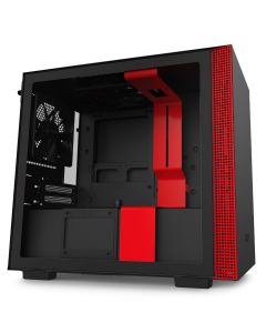 NZXT H210 Mini-ITX Case with Tempered Glass - Black/Red