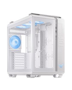 Asus TUF Gaming GT502 Plus Case w/ Front & Side Glass Windows, ATX, Dual Chamber, Modular Design, 4x ARGB Fans & Lighting Hub, USB-C, Carry Handles, White