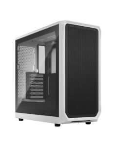Fractal Design Focus 2 (White TG) Gaming Case w/ Clear Glass Window  ATX  2 Fans  Mesh Front  Innovative Shroud System
