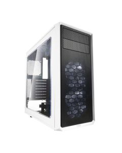 Fractal Design Focus G (White) Gaming Case w/ Clear Window  ATX  2 White LED Fans  Kensington Bracket  Filtered Front  Top & Base Air Intakes