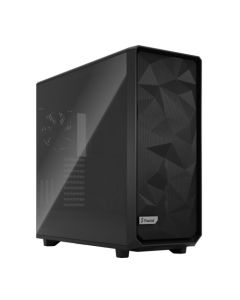 Fractal Design Meshify 2 XL (Black TG) Gaming Case w/ Light Tint Glass Window  E-ATX  Angular Mesh Front  3 Fans  Fan Hub  Detach. Front Filter  USB-C