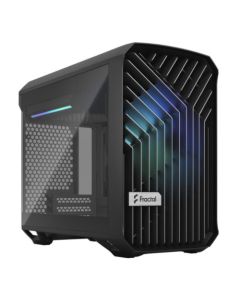 Fractal Design Torrent Nano (Light TG RGB) Case w/ Light Tint Glass Windows, Mini ITX, 1 RGB Fan, ATX PSU & 335mm GPU Support, 280mm Watercooling, RGB Strip, Front Grille, USB-C