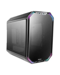 Antec Dark Cube Mid-Cube Gaming Case w/ Glass Windows, Micro ATX, LED Lighting Bars, Dual Front Panel Options, USB-C