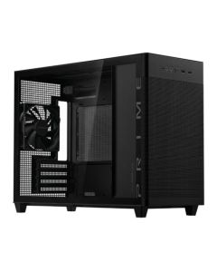 Asus Prime AP201 Gaming Case w/ Tempered Glass Window, Micro ATX, USB-C, Tool-free Panels, 338mm GPU & 360mm Radiator Support, Black