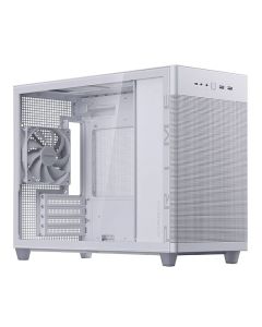 Asus Prime AP201 Gaming Case w/ Tempered Glass Window, Micro ATX, USB-C, Tool-free Panels, 338mm GPU & 360mm Radiator Support, White