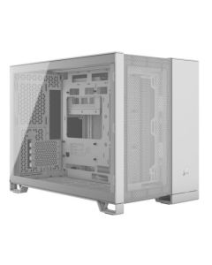 Corsair 2500D Airflow Dual Chamber Gaming Case w/ Glass Window, Micro ATX, Fully Mesh Panelling, USB-C, Asus BTF Compatible, White