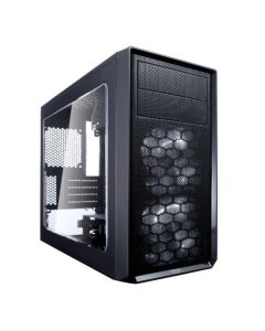 Fractal Design Focus G Mini (Black) Gaming Case w/ Clear Window  Micro ATX  2 White LED Fans  Kensington Bracket  Filtered Front  Top & Base Air Intakes