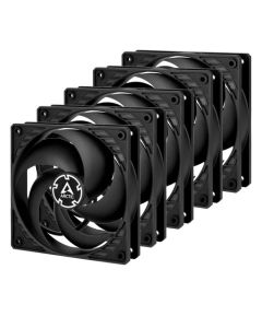 Arctic P12 12cm Pressure Optimised PWM PST Case Fans x5  Black  Fluid Dynamic  Value Pack (5 Fans)