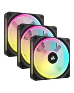 Corsair iCUE LINK QX120 12cm PWM RGB Case Fans x3  34 RGB LEDs  Magnetic Dome Bearing  2400 RPM  iCUE LINK Hub Included  Black