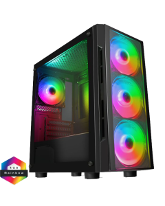 Flash Gaming Matx Case 4x ARGB fans TG Front and Side Panels EPE