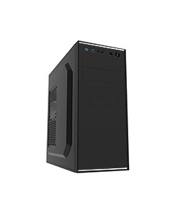 Jet Stream Black Mid-Tower Case With Silver Stripe 500W Power Supply