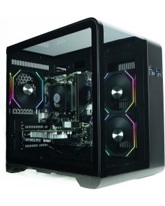 ionz Gaming PC - Desktop LCD Computer - AMD Ryzen 5 5500, RTX 3050 6GB, 16GB RAM, 500GB NVMe SSD, LCD, Windows 11, 500W 80+ PSU - Curve, Black