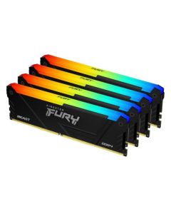 Kingston Fury Beast RGB 32GB Kit (4 x 8GB), DDR4, 3200MHz (PC4-25600), CL16, XMP, DIMM Memory