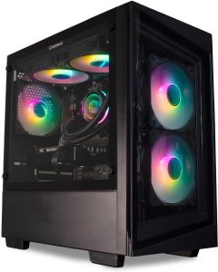 ionz Gaming PC - Desktop Computer, AMD RYZEN 7 5700X CPU, ASUS RX7600 GPU, 16GB RAM, 1TB SSD, 240mm AIO Liquid Cooling, 700W PSU, Windows 11, Black