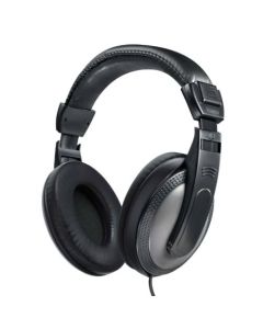 Hama ShellTV Headphones, 3.5 mm Jack (6.35mm Adapter), 40mm Drivers, 2m Cable, Padded Headband, Black/Dark Grey