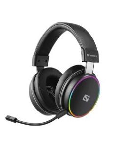 Sandberg HeroBlaster Wireless Gaming Headset  Bluetooth 5.1/3.5mm Jack  Detachable Mic  Multi-Colour LED lights  5 Year Warranty