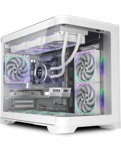 iONZ Flow Mini Tower white Case | Includes 6 PWM ARGB Fans