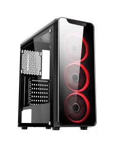 IONZ JAZOVO TEMPERED GLASS GAMING CASE RED FANS