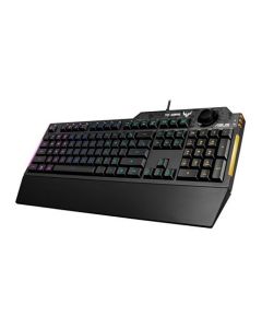 Asus TUF GAMING K1 RGB Keyboard with Volume Knob, 19-key Rollover, Side Light Bar & Armoury Crate, Spill Resistant, Detachable Wrist Rest