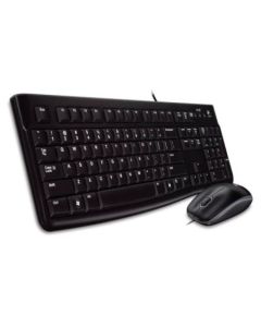 Logitech MK120 Wired Keyboard and Mouse Desktop Kit, USB, Low Profile