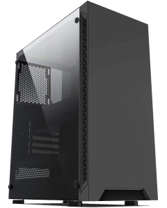 IONZ KZ08 CLASSIC BLACK WITH TEMPERED GLASS SIDE PANEL ATX CASE