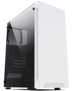 IONZ KZ08 Arctic White with Tempered Glass Side Panel ATX Case