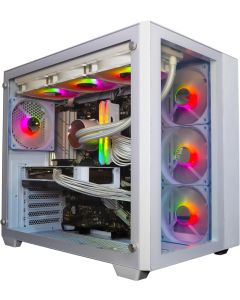 ionz Gaming PC - Desktop Computer, Ryzen 7 5800X, Dual RTX 4060 Ti, 16GB RAM, 1TB SSD, 360mm AIO Liquid Cooling, 750W PSU, WiFi, Windows 11, White - Dual Dynamic