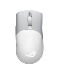Asus ROG Keris AimPoint Wired/Wireless/Bluetooth Optical Gaming Mouse, 36000 DPI, Swappable Switches, RGB, Mouse Grip Tape, White