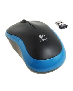 Logitech M185 Wireless Notebook Mouse, USB Nano Receiver, Black/Blue
