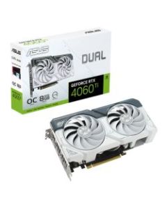 Asus DUAL RTX4060 Ti White OC  PCIe4  8GB DDR6  HDMI  3 DP  2595MHz Clock  Overclocked 