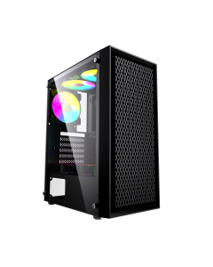 IONZ PC GAMING CASE M/ATX PERFORMANCE SERIES HIGH AIRFLOW WITH TEMPERED GLASS SIDES KZ29-3 Fan Option