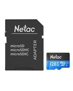 Netac P500 128GB MicroSDXC Card with SD Adapter  U1 Class 10  Up to 90MB/s
