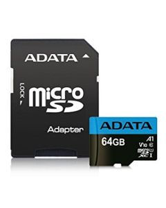 ADATA 64GB Premier Micro SDXC Card with SD Adapter  UHS-I Class 10 with A1 App Performance