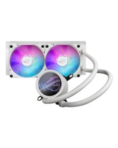 Asus ROG Ryuo III 240 ARGB 240mm Liquid CPU Cooler  8th Gen Asetek Pump  2 x ARGB Fans  Anime Matrix LED Display  White Edition