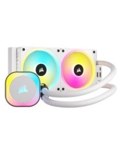 Corsair iCUE LINK H100i 240mm RGB Liquid CPU Cooler  QX120 RGB Magnetic Dome Fans  20 LED Pump Head  iCUE LINK Hub Included  White