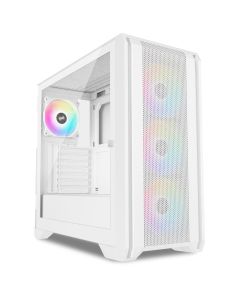 iONZ GE336F V2- PC Gaming Case, Tempered Glass - Mid Tower, Airflow Front, EATX | Top I/O Type C Includes 4 Fans - V2