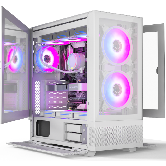 Buy Ionz PC Gaming White Case Mid Tower ATX, E-ATX - KZ-V Aether Series ...